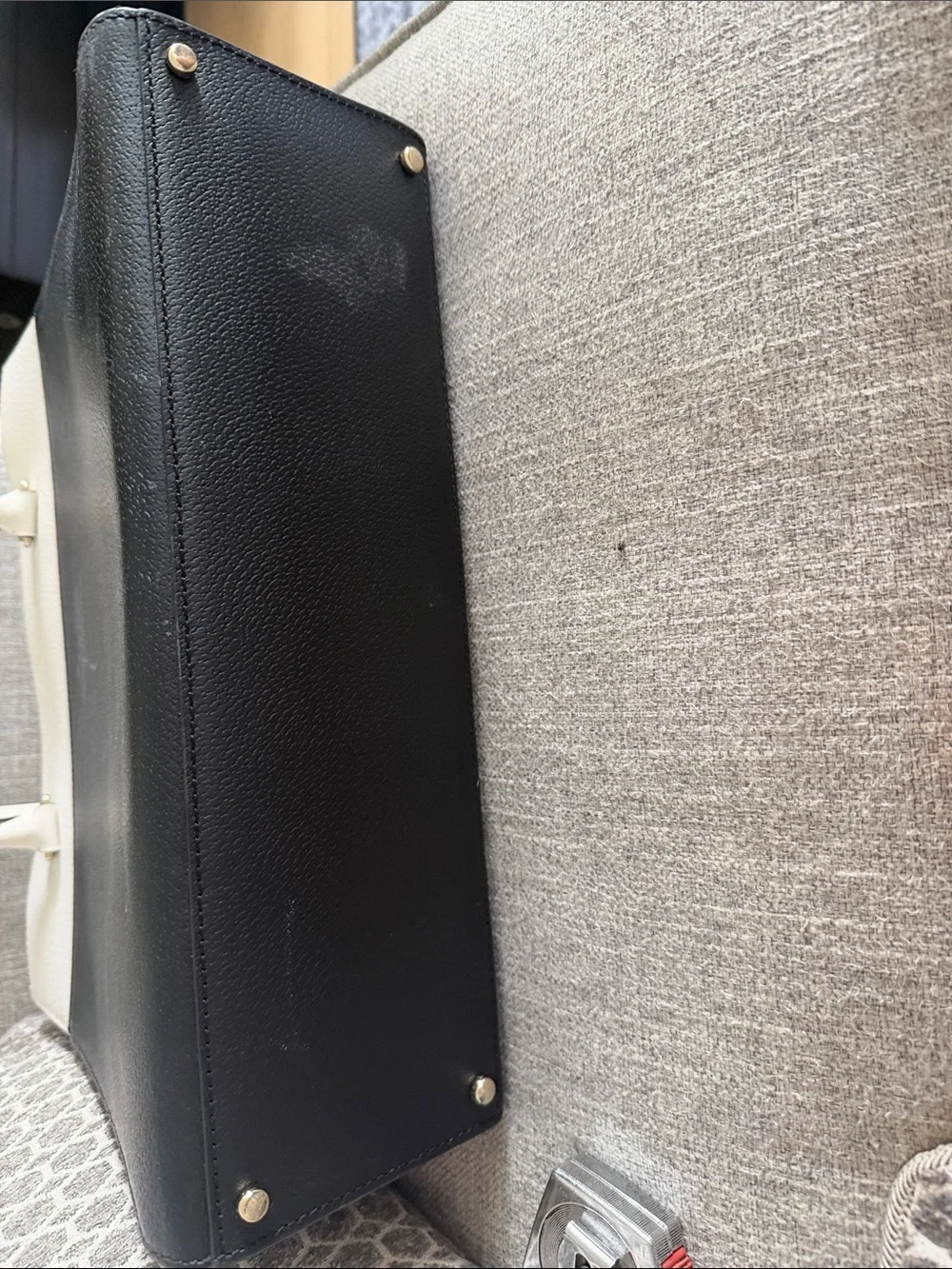 kate spade Black and White Pebbled Leather Satchel